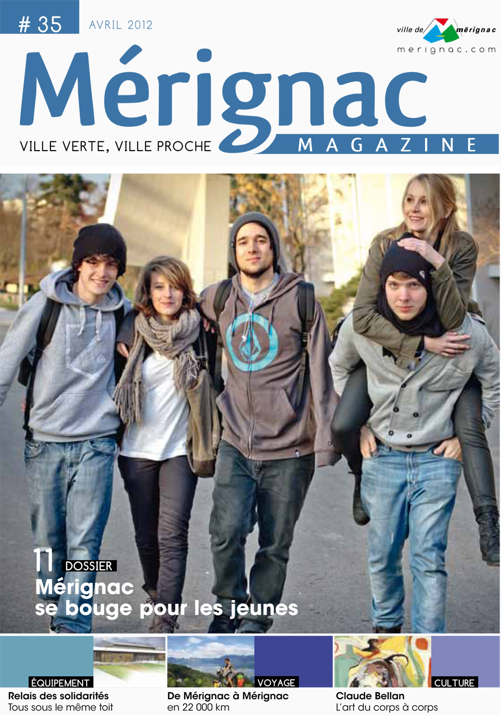 Couverture Merignac magazine n35 Sebastien Huruguen jeunes heureux adolescents lyceens etudiants