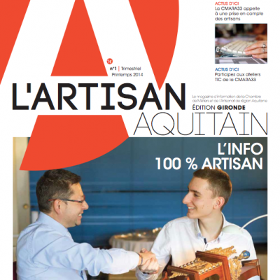 Couverture magazine L Artisan Aquitain n°1 Edition Gironde