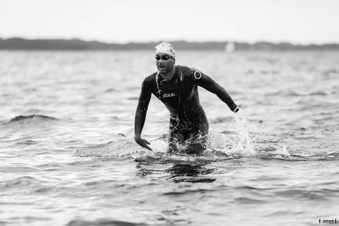 Sebastien Fraysse meilleur temps de la partie natation Scott Half Triathlon - Lacanau Tri Events 2016 | Sébastien Huruguen www.huruguen.fr