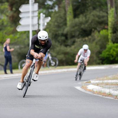 Champion d'Aquitaine - Christophe Aragnouet Noclain des Pompiers Bordeaux Triathlon sur la partie vélo du Scott Half Triathlon - Lacanau Tri Events 2016 | Sébastien Huruguen www.huruguen.fr