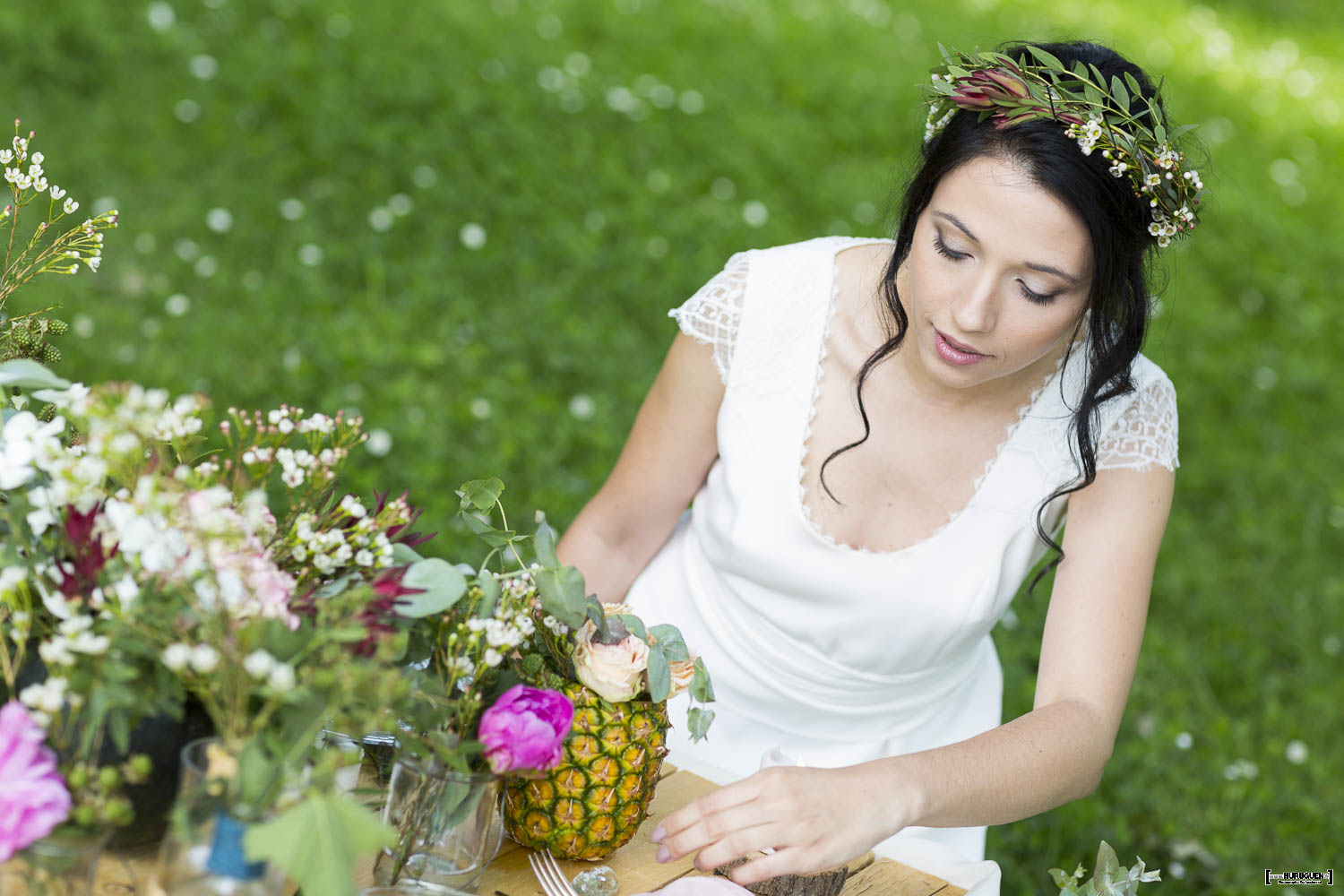 mariage, bordeaux, aquitaine, gironde, sebastien huruguen, photographe mariage, photographe mariage bordeaux, table, decoration champetre, boheme