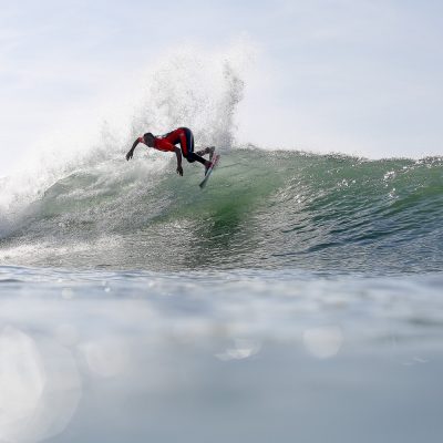 Carissa Moore surfing backside in Hossegor Hurley Red Bull team rider - Quik Pro France 2016 | Sebastien Huruguen www.huruguen.fr